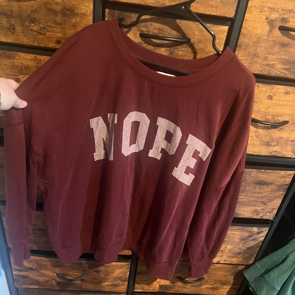Maurices Maroon 'NOPE' Sweatshirt